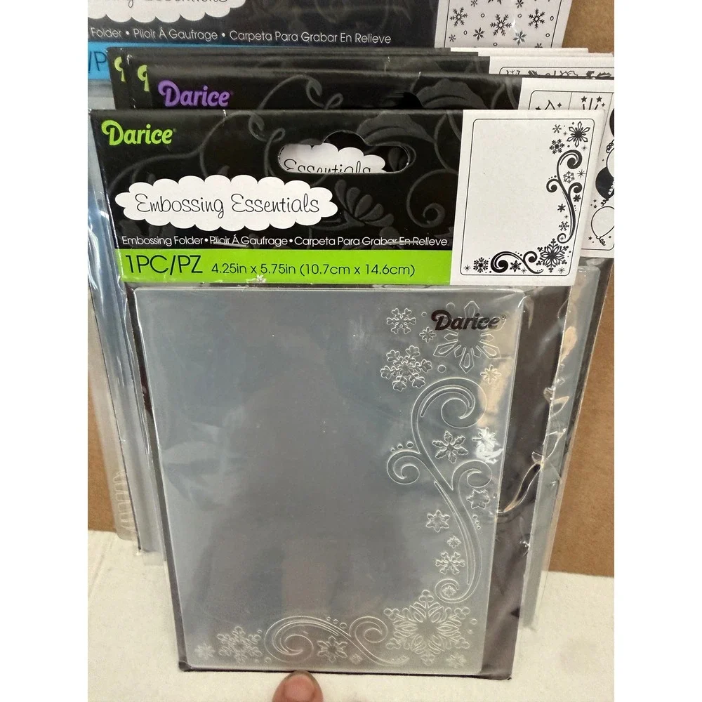 Darice Embossing Essentials Folders Lot Snowflakes Butterflies Birthday 12pc